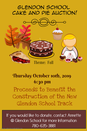 glendon school cake pie auction oct 10 2019 glendon pie auction